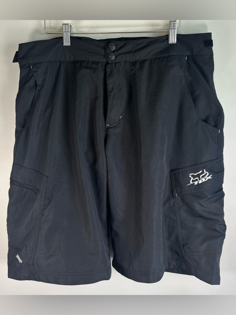 Fox Racing Cargo Biking Shorts Men's Size 38x12 Black Padded Canvas